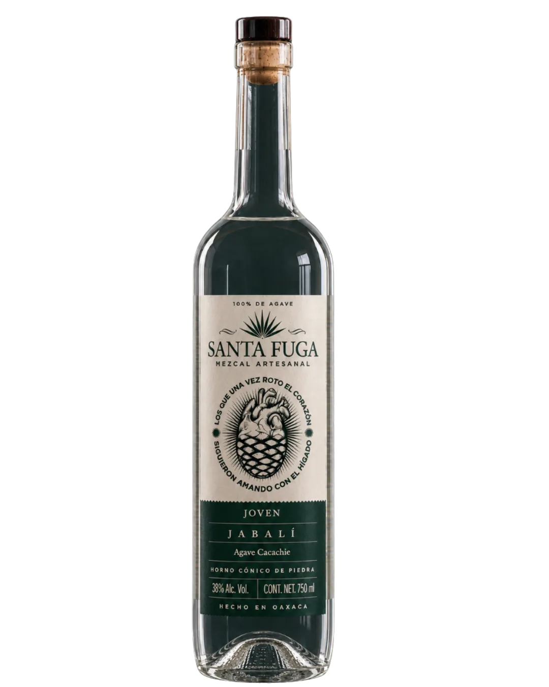 Botella de Mezcal Jabalí Santa Fuga, agave convallis, edición limitada